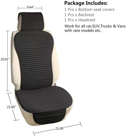 Car Seat Covers,Cloth Cars Seat Covers,Universal Fabric Car Seat Covers,Front Seats Only Air Bag Compatible,Cooling Car Seat Protector,Buckwheat Hull Breathable Comfortable Ventilated,Black