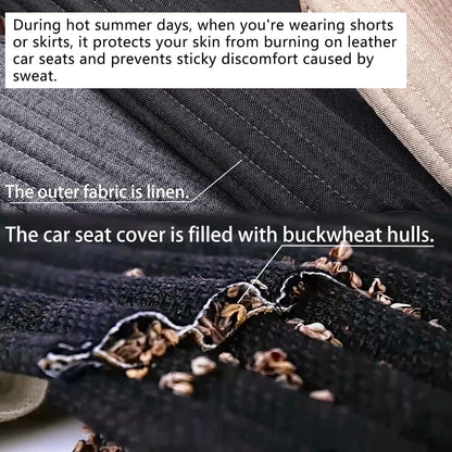 Car Seat Covers,Cloth Cars Seat Covers,Universal Fabric Car Seat Covers,Front Seats Only Air Bag Compatible,Cooling Car Seat Protector,Buckwheat Hull Breathable Comfortable Ventilated,Black
